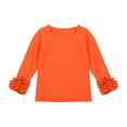 thumbnail image 2 of Dyfzdhu Toddler Girls Solid Color Basic Top Lace Long Sleeve Casual Loose Crew Neck T-shirt 1-8Y, 2 of 4