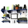 Wall Control Office Organizer Unit Wall Mounted Office Desk Storage and Organization Kit White Wall Panels and Blue Accessories