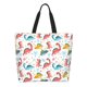 thumbnail image 1 of Disketp Dinosaur Bolsa Tote Estampada para Mujer, Bolso de Hombro y de Mano para Compras y Viajes, 1 of 8