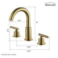 thumbnail image 3 of Boyel Living 8 in Bathroom Sink Faucet,3 Hole Widespread 2-Handle Mid-Arc Bath Faucet Basin Faucet with Valve and cUPC Water Supply Lines in Brushed Gold, 3 of 10