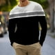 thumbnail image 1 of Blusas y camisas de manga larga con cuello redondo para hombre, blusa informal de manga larga con cuello redondo y estampado, camiseta tipo jersey para hombre., 1 of 4
