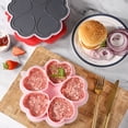 thumbnail image 4 of Hariumiu Baking Mold 5 Compartments Heart Shape Silicone Mold Versatile Burger Patties Cake Dessert Mold for Kitchen Bakery, 4 of 8