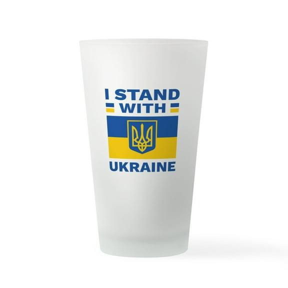 CafePress - I Stand With Ukraine - Pint Glass, Drinking Glass, 16 oz. CafePress