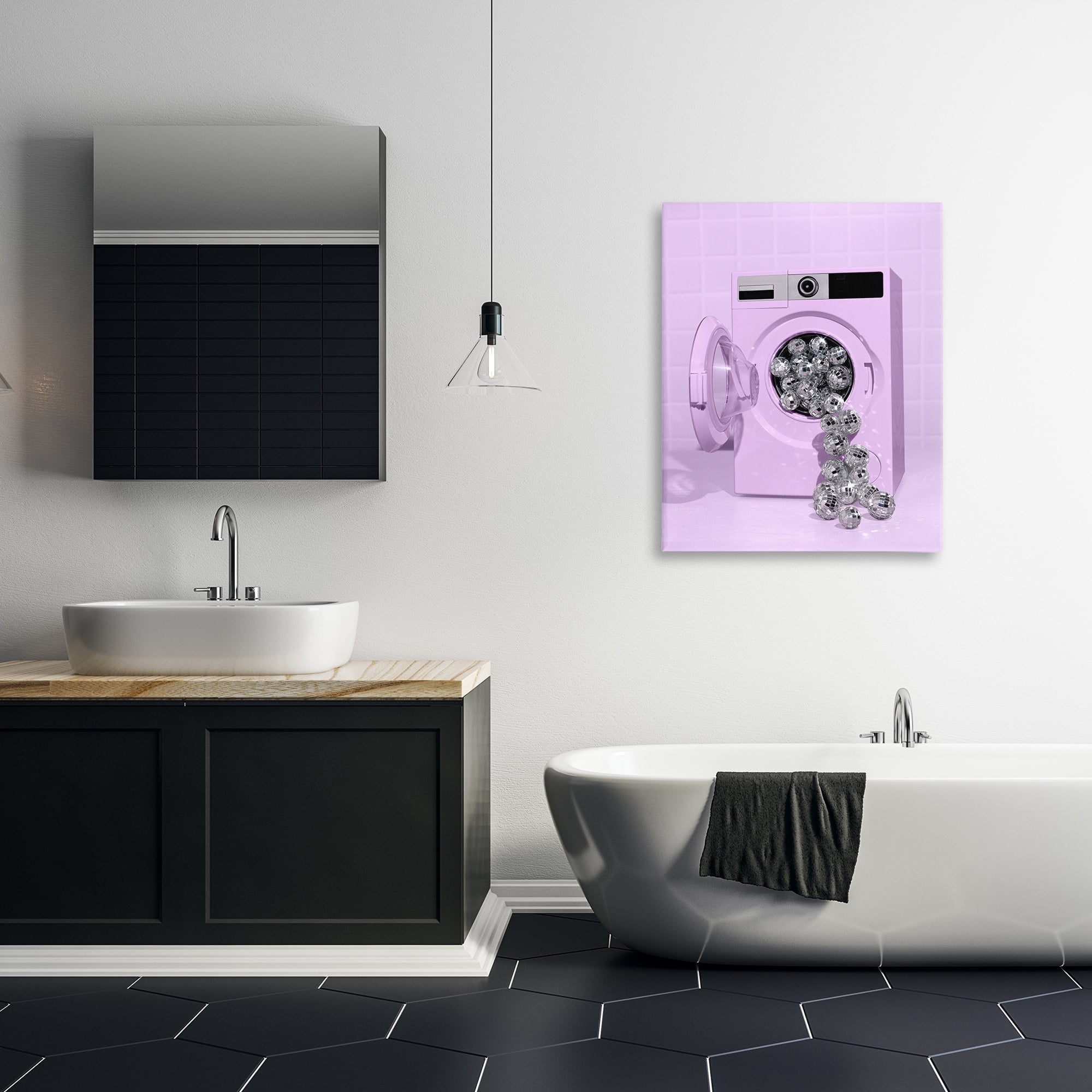 Stupell Industries Disco Laundry Machine over Purple Canvas Wall Art, design by LISH Creative