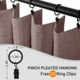 thumbnail image 6 of Faux Linen Full Blackout Curtains for Livingroom Bedroom , With Free 20 Ring Clips,2 Panels Set - LightCoral, W50 X L108, 6 of 7