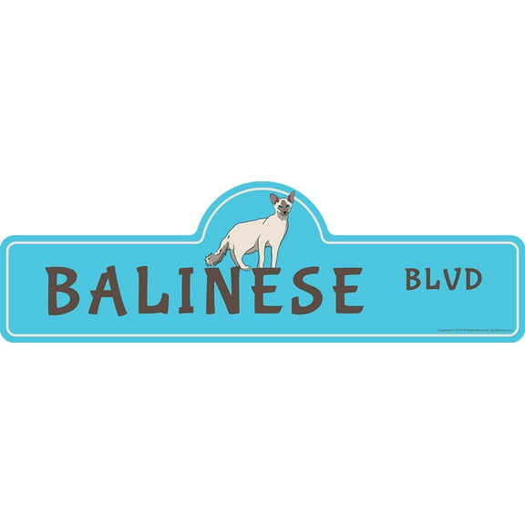 Balinese Street Sign | Indoor/Outdoor | Dog Lover Funny Home Décor for Garages, Living Rooms, Bedroom, Offices | SignMission personalized gift | 18" Wide