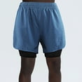 thumbnail image 3 of Neinkie Gym Shorts Quick Dry Pocket Design Loose Fit Inner Mesh Sweat-absorbent Elastic Waist Activewear Shorts for Running, 3 of 9