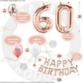 thumbnail image 3 of 60th Birthday Decoration Rose Gold with Silver Curtain, 60 Party Supplies, 60th Sash, 60 Cake Topper, 60th Photo Props, Confetti Balloons, 3 of 4