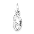 thumbnail image 3 of Diamond2Deal 14K Pendentif Initial Lettre en Bloc Incliné Petit Or Blanc pour Femmes, 3 of 6