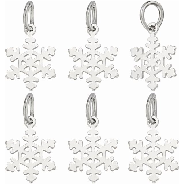 Colgantes de copo de nieve de plata de ley 925 con anillas de salto y colgante de flor para hacer joyas artesanales.