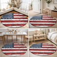 thumbnail image 4 of Round Area Rugs 3.3Ft, Vintage American Flag Non-Slip Washable Circle Rugs Carpet, Country Wooden USA Flag Indoor Outdoor Rug Floor Mats Throw Runner for Bedroom Living Room Bathroom, 4 of 8