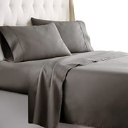 HC Collection Calking Size Sheets Set - Bedding Sheets & Pillowcases w/ 16 inch Deep Pockets - Fade Resistant & Machine Washable - 4 Piece 1800 Series Calking Bed Sheet Sets  Gray