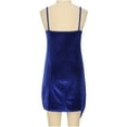 thumbnail image 7 of Elegant Sexy Spaghetti Strap Velvet Cocktail Party Dresses for Women Sleeveless Wrap V Neck Solid Slim Fit Bodycon Dress, 7 of 7