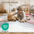 thumbnail image 4 of ODIKA 2'x3' Washable Accent Rug Pet Friendly, Bedside Mat Pink Grey Contemporary Fluid Radiant Gradient Veining Abstract for Bedroom, Nursery, RV, 4 of 7