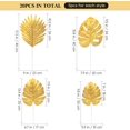 thumbnail image 4 of 20 piezas plantas artificiales hojas de palma plástico dorado Tropical fiesta hojas decoraciones boda decoraciones simuladas hoja de tortuga dorada, 4 of 5