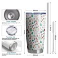 thumbnail image 6 of 20oz Tumblers White Christmas Icon Pattern Stainless Steel Vacuum Insulated Double Wall Travel Tumbler Cups Mug with Lid and Straw,Cleaning Brush for Cold & Hot Drinks, 6 of 7
