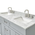 thumbnail image 3 of Ariel Hamlet 61 In. Double Rectangle Sink Vanity With 0.75 In. Carrara White Countertop In Grey, 3 of 11