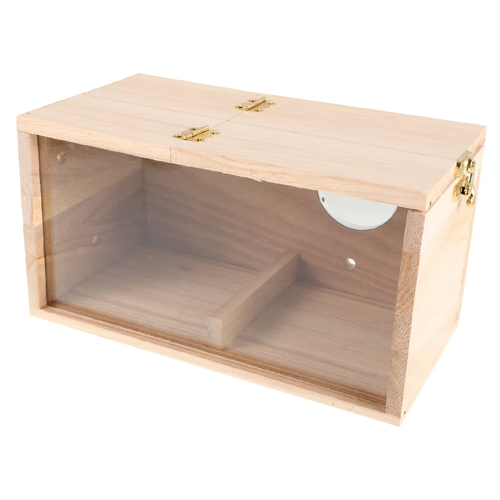 ETHZZLE Bird Breeding Box with Observation Window Wooden Box for Small Birds