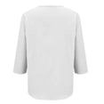 thumbnail image 6 of Linen Shirts for Women Summer T Shirts Y2K Tops Rolled Sleeve Button Down Womens Summer Tops Peasant Blouse Casual Tops for Women Light Weight Button Up Shirt Women Short Sleeve Blouse, 6 of 8