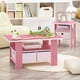 thumbnail image 2 of Mesa auxiliar Furinno Andrey con cajón de basura rosa/rosa claro, 2 of 6