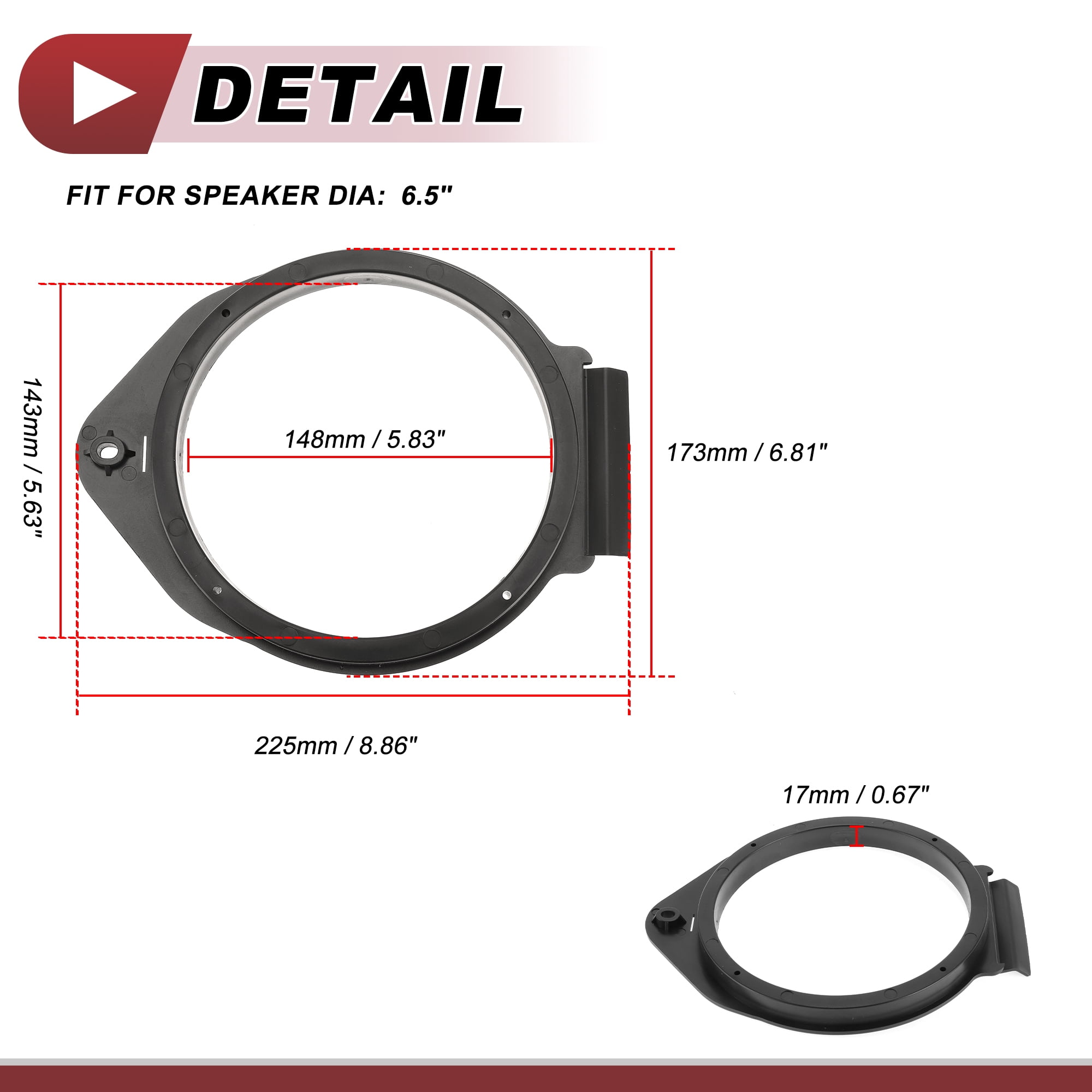 Unique Bargains 2Pcs Speaker for Spacer Ring for Chevrolet Avalanche for 2007-2020