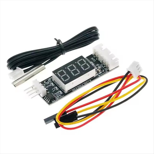 Controlador Velocidad del Ventilador, Regulador Temperatura, Regulador Velocidad del Ventilador, Módulo Pantalla Digital, Fuente Alimentación, 12 V CC, 3 A, 4 Cables, PWM