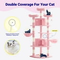 thumbnail image 3 of Allewie 73in Fan-Shaped Space-Saving Corner Cat Tower, Multi-Level Tall Cat Tree for Indoor Kitties, Cozy Baskets, Condos, House, Perches, Sisal Scratching Posts, Pink, 3 of 7