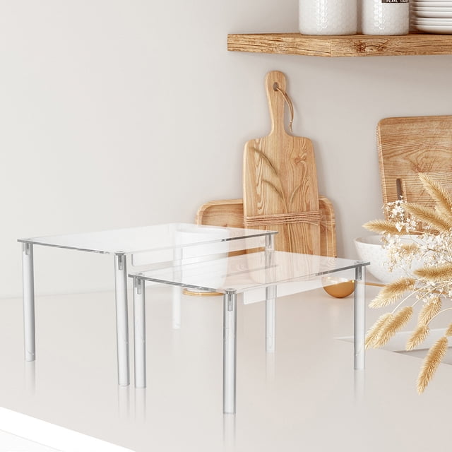 unbranded 2Ud Repisa De Acrílico Para Especias Con Apilable Y Expandible Para Cocina
