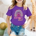thumbnail image 2 of Povozer Girls Birthday Party T-Shirt Birthday Outfit for Toddler Girls(Purple,7-8Y), 2 of 4