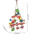thumbnail image 3 of Wooden Parrot Block Toy Interactive Cotton Rope Bird Chew Toy Parrot Cage Toy, 3 of 10