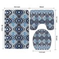 thumbnail image 3 of Blue Geometric Pattern Bathroom Rugs Sets 3 Piece,Toilet Cover Set,Absorbent Non Slip Bathroom Mats Sets with U-Shaped Contour Rug Toilet Rug Set, 3 of 5