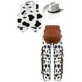 thumbnail image 4 of Mufeng Kids Western Rodeo Cowboy Cowgirl Costume Boys Girls Cow Print Vest with Hat Bandana Pants Outfit Set White 16, 4 of 5