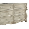 thumbnail image 3 of Flash Furniture 6 Drawer Marble Top Dresser with Carved Post and Cabriole Feet, White, 3 of 4