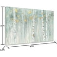 thumbnail image 2 of HFDF Birch Tree Canvas Wall Art with Gold Foil Abstract Forest Paintings with Textured Green Landscape Pictures for Living Room Bedroom Bathroom Decor 14x11inch Framed, 2 of 6