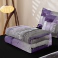 thumbnail image 6 of Homewish Purple Watercolor Gradient Zipper Queen Comforter Set with Fitted Sheet and 2 Pillowcases,Retro Geometric Art Zipper Bedding Set,Black Reversible,4pcs, 6 of 8