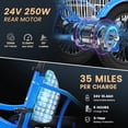 thumbnail image 4 of Lilypelle Electric Ride on tricycle for Kids , 6/9/12Mph Three Max Speed 250W Power trike w/ 24V 10.4Ah Battery, Headlights & Horn, Large Rear Basket ,2 sets of DIY stickers,16"x3" Wheel,30Miles, 4 of 6