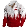 thumbnail image 1 of Sudadera sin capucha para hombre, moda, bolsillos, manga larga, estampado navideño, sudadera con capucha, blusa de poliéster para hombre., 1 of 2