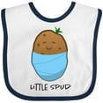 thumbnail image 3 of Inktastic Little Spud Blue Boys or Girls Baby Bib, 3 of 4
