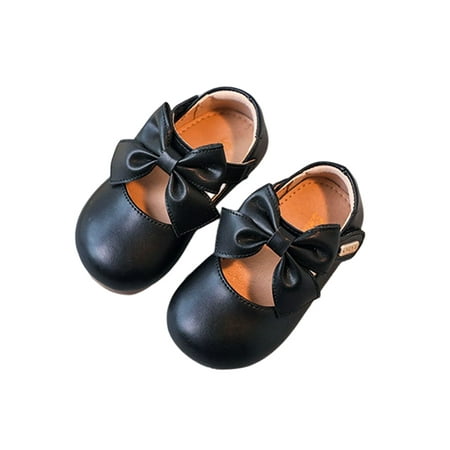 

Gomelly Girl s Dress Shoes Ankle Strap Flats Magic Tape Mary Jane Anti-Slip Princess Shoe Girls Kids Flat Sandals Black 9C