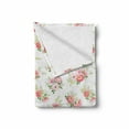 thumbnail image 2 of Shabby Flora Soft Flannel Fleece Blanket, Nostalgic Themed Bunch of Magnolia Buds Rococo Poetic Fresh Nature, Cozy Plush for Indoor and Outdoor Use, 60" x 80", Green Pink Off White, by Ambesonne, 2 of 6