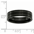 thumbnail image 5 of Titanium Grooved Black IP-plated 6mm Brushed and Polished Band, 5 of 9