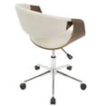 thumbnail image 3 of Indoor Home Office Furniture Curvo Mid-Century Modern Office Chair In Walnut And Cream, 3 of 7