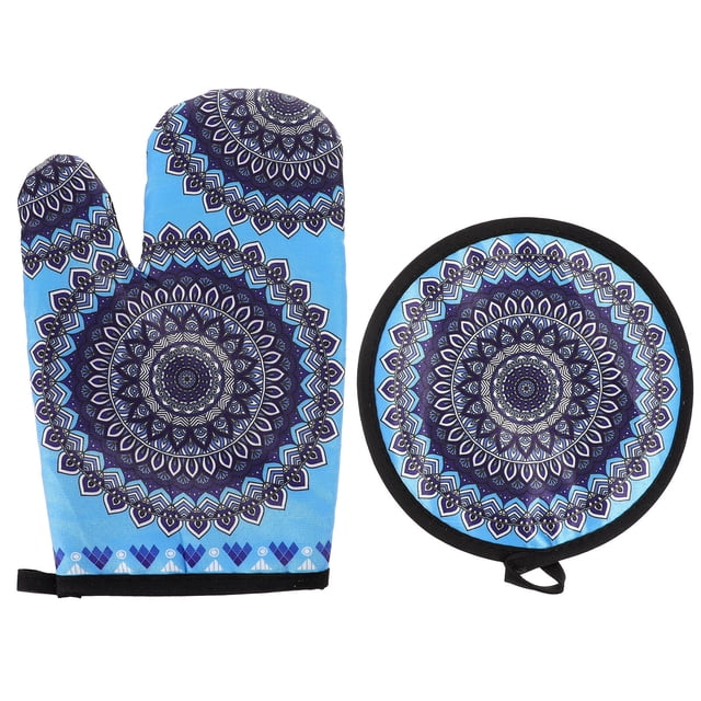 MasteelfCA 1 Set Oven Mitts and Pot Holder Set Premium Heat Resistant Non Mat