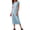Light Blue, variant on Qiopertar Women's Casual Fitted Round Neck Long Dress Short Sleeve Solid Color Spring Summer Beach Travel Relaxed Comfy Basic Dress, Khaki L