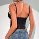 thumbnail image 5 of Top moldeador sin tirantes con lazo de encaje de color liso para mujer, top de poliéster con espalda descubierta y espinas de pescado, 5 of 9
