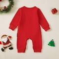 thumbnail image 3 of GYRATEDREAM Baby Boy Girl My 1st Christmas Outfit Newborn Long Sleeve Santa Towel Embroidered One-piece Jumpsuit Bodysuit Infant Fall Winter Clothes Red for 0-9M, 3 of 8
