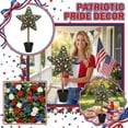 thumbnail image 5 of 3ft Artificial Five-Pointed Star Shaped Topiary Trees, Artificial Green Boxwood Decorations, Independence Day, Patriotic Potted Plant Decoration,, 5 of 13