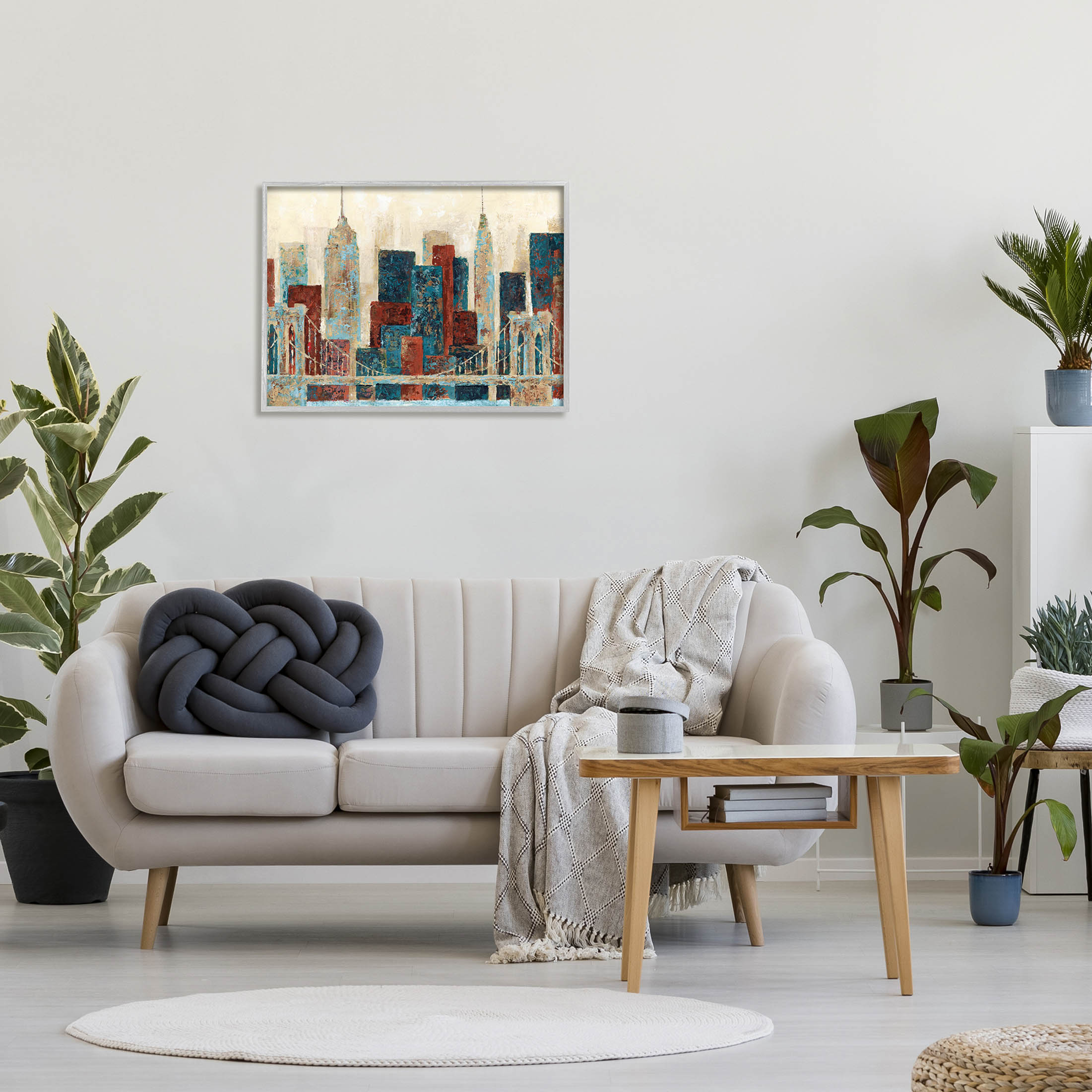 Stupell Industries Urban City Bridge Architecture Painting Gray Framed Art Print Wall Art, Design by Cloverfield & Co.