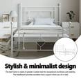 thumbnail image 4 of vidaXL Twin XL Metal Bed Frame with Headboard, Under Bed Storage, Noise Free, White, No Mattress, 4 of 12