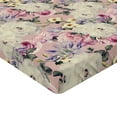 thumbnail image 4 of Ambesonne Flowers Vintage Fitted Sheet, Retro Rose Pattern, King Size, Ivory Pastel Pink, 4 of 5